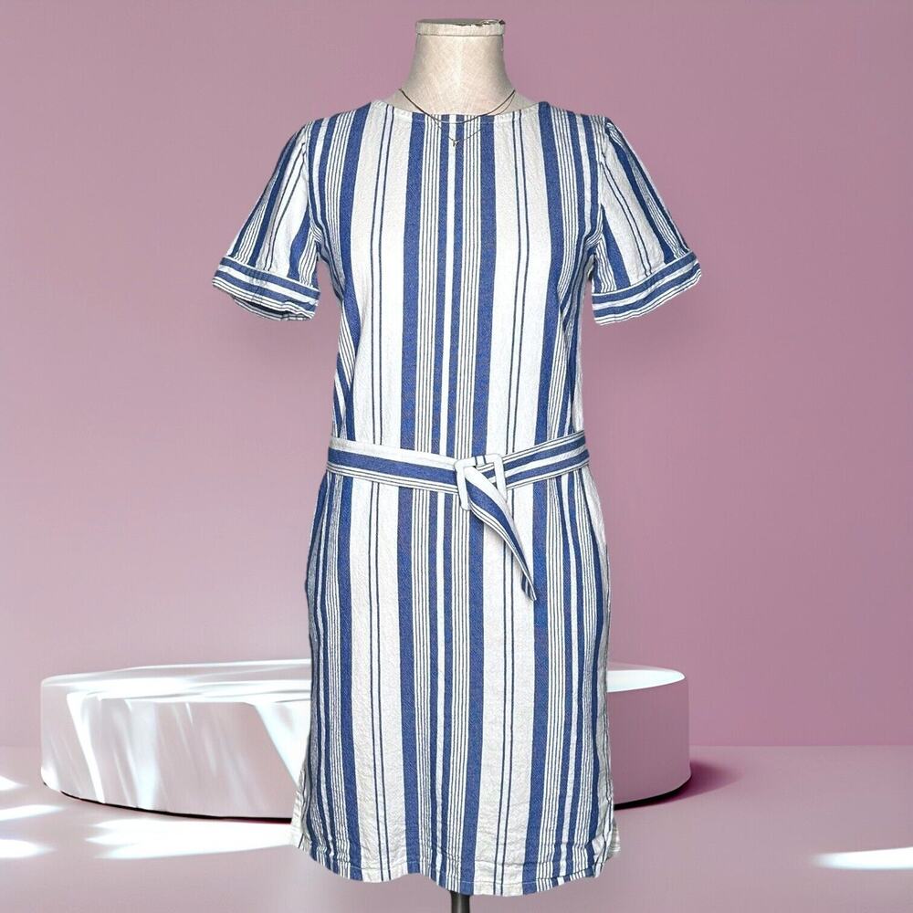 A.P.C. RUE MADAME PARIS Robe Naxos Shirt Dress Belted Minimalist Chic Stripe 2